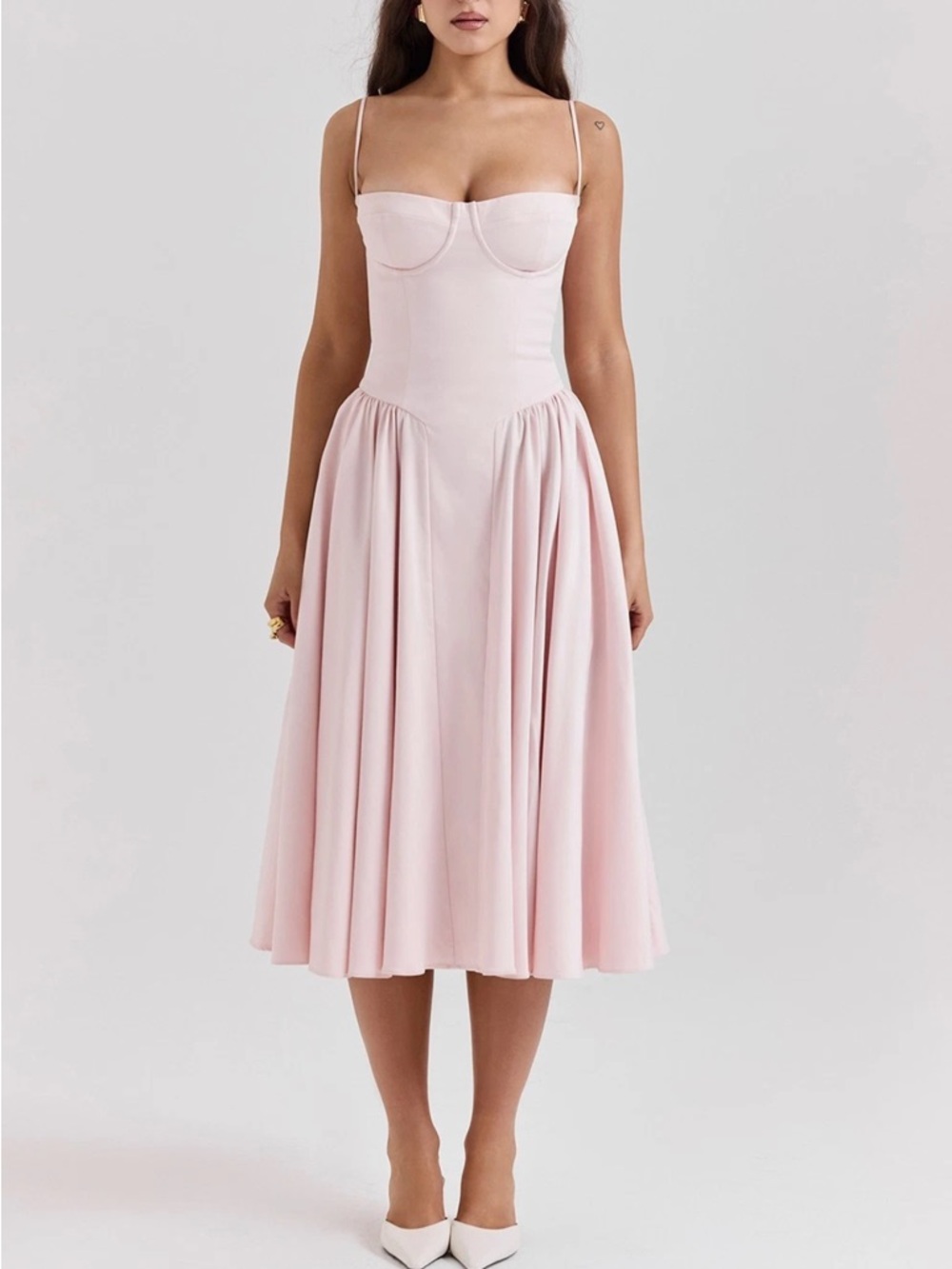 House of CB Samaria Pale Pink Midi Dress